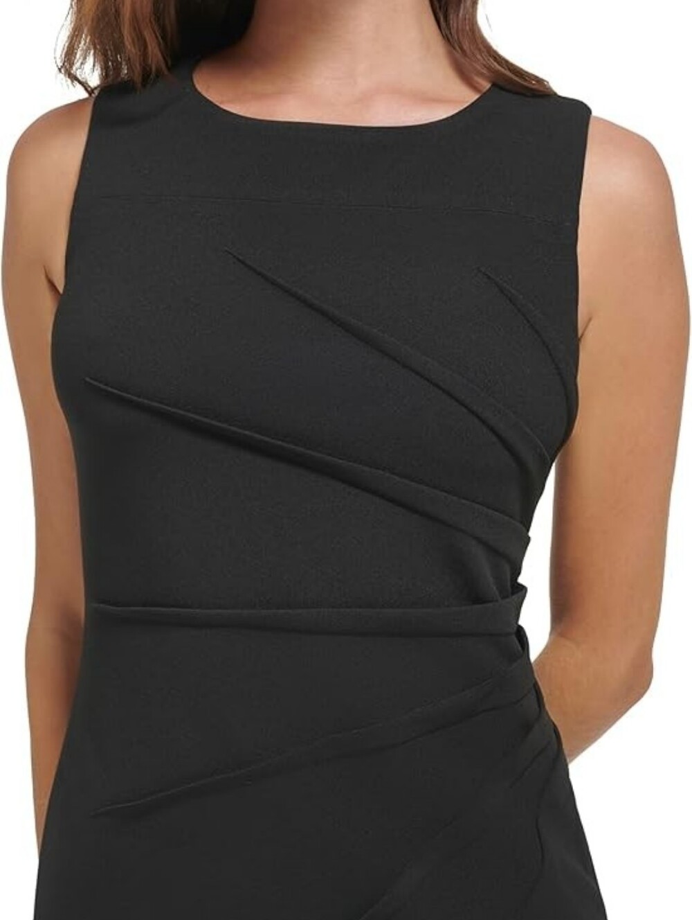 NWT Calvin Klein Black Sleeveless Sheath Midi Dress - Picture 7 of 10